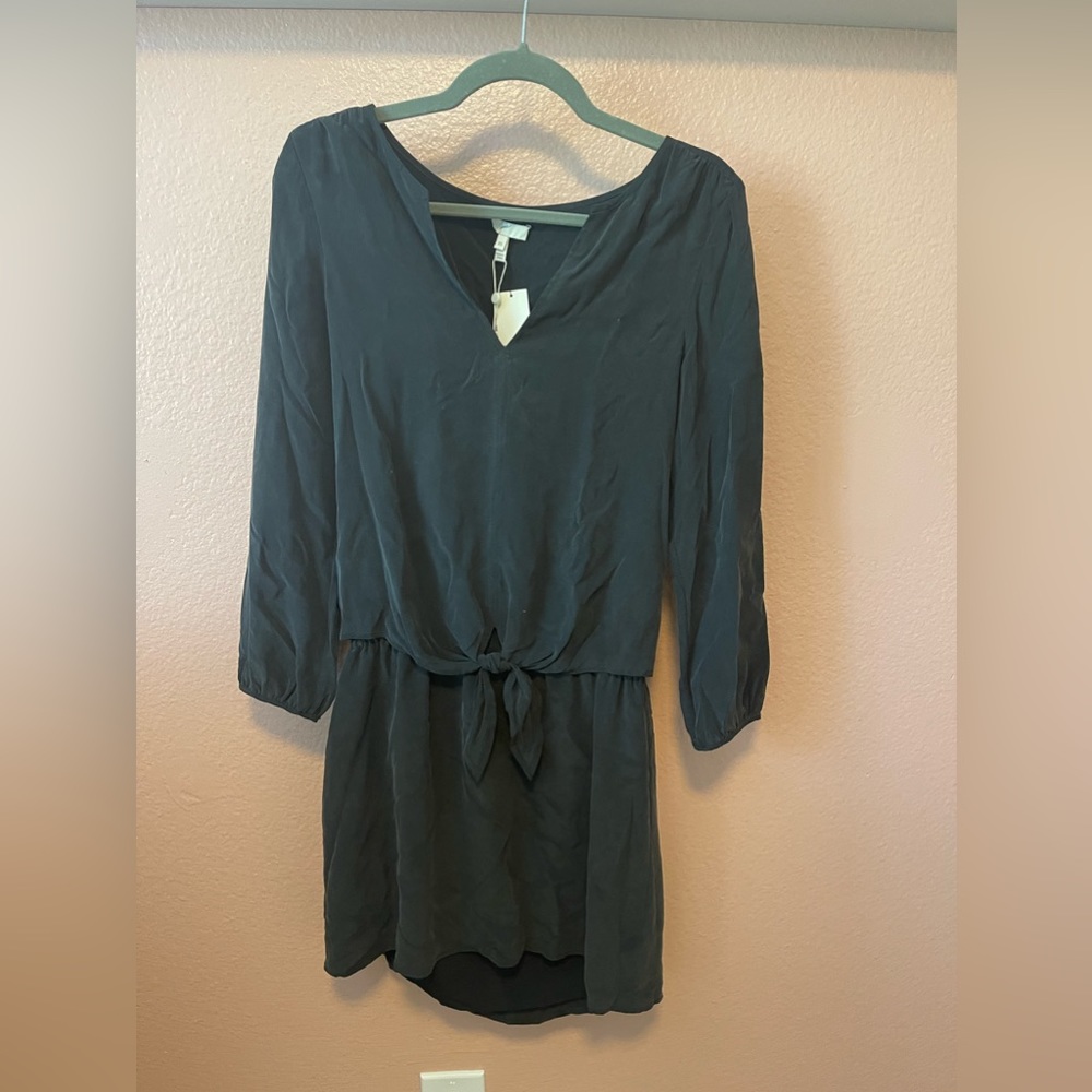 JOIE Silk Cinched Tie Waist Dress